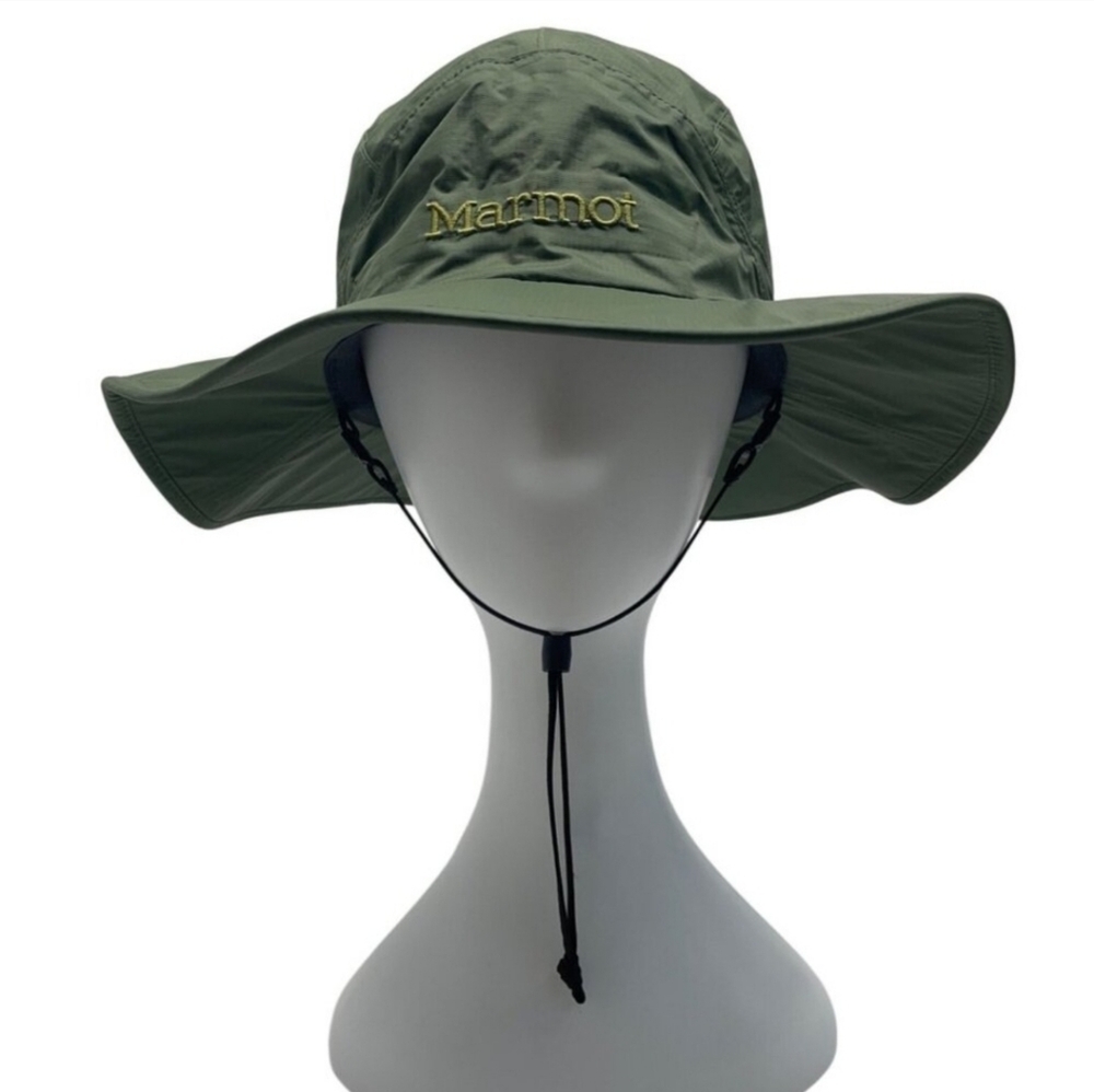 Marmot Alligator Dark Green Precip Eco Mesh Clip Chin Strap Safari Nylon Hat